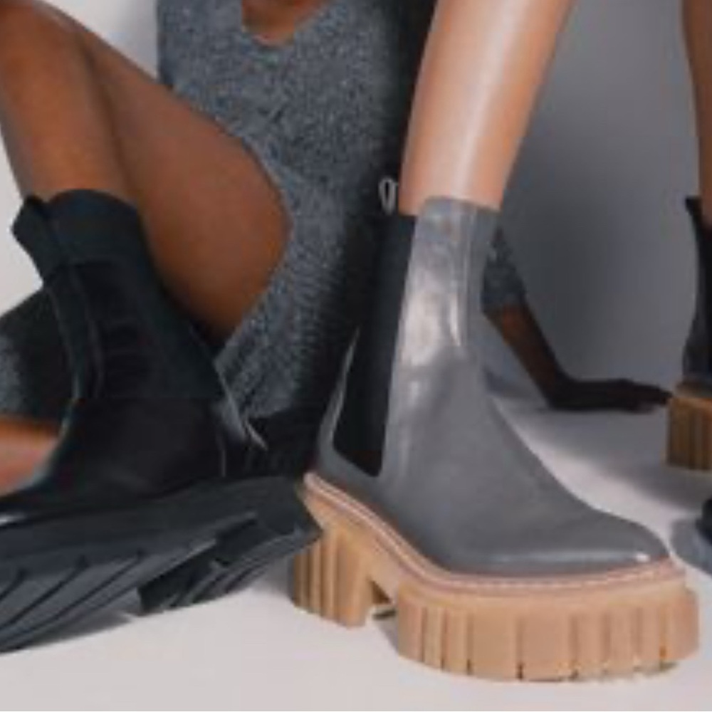 Stella McCartney Chunky Gray and Black Platform Boots